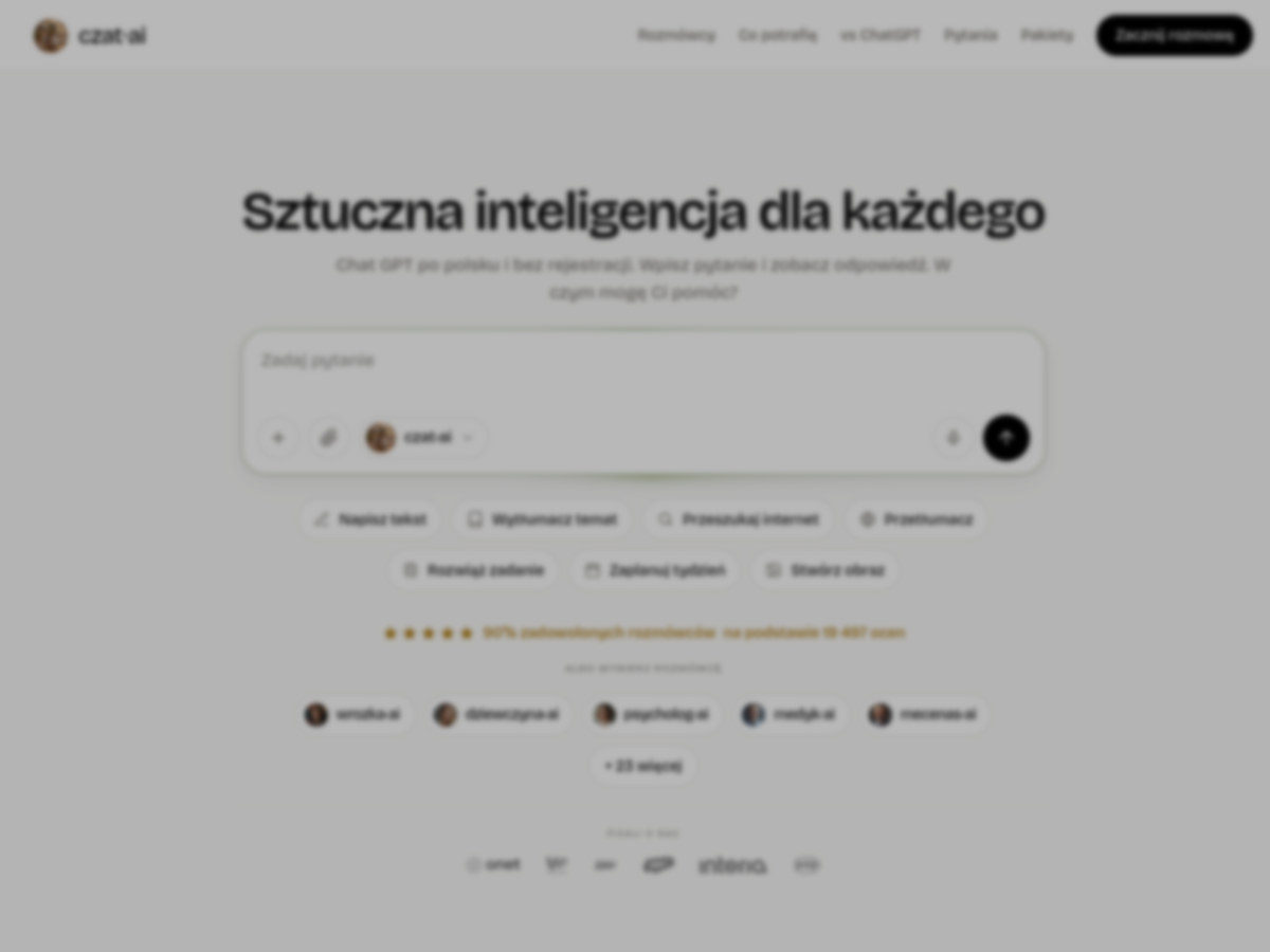 Podgląd strony oryginalnego biznesu Czat.ai